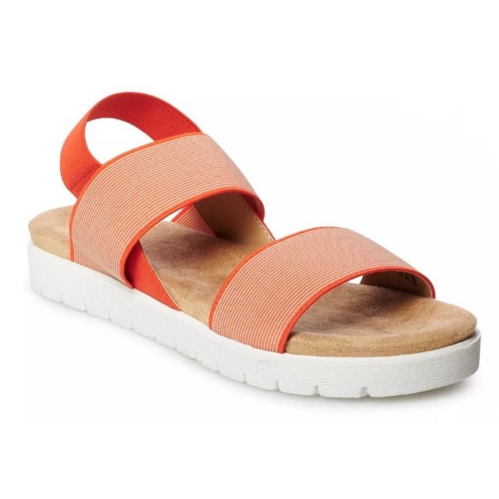 Women’s Koi Orange, Cushiony Slip On Sandals